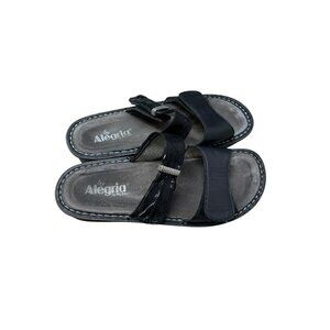 ALEGRIA Karmen KAR-111 Black Leather Strap Slip On Shoes Women's EU 40 US 9.5 10